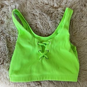 New Year Of Ours neon green sports bra